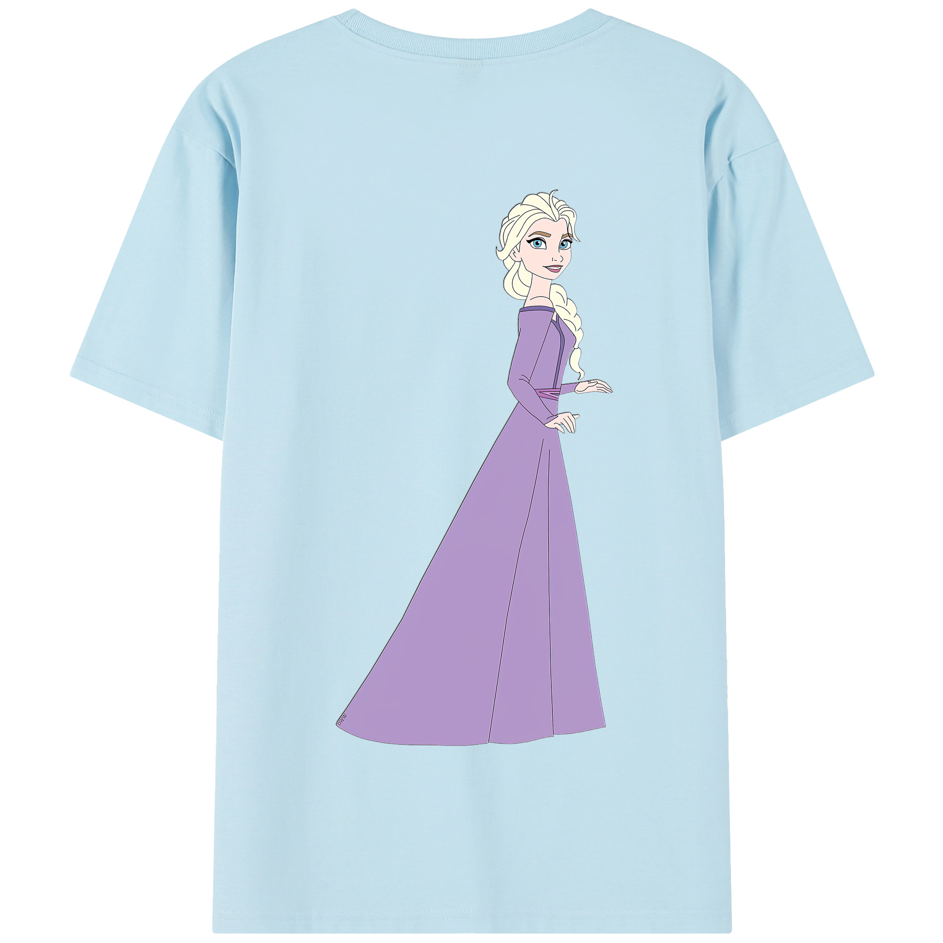 （画像用） アナと雪の女王 アンナ エルサ Frozen Anna Elsa 綿100％半袖Tシャツ（背面プリント）